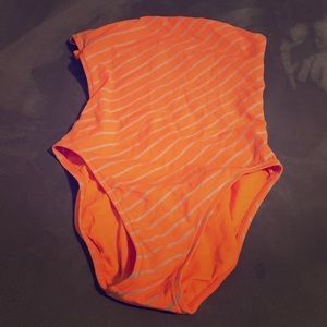 Nautica Striped Orange Swimsuit- Strapless
